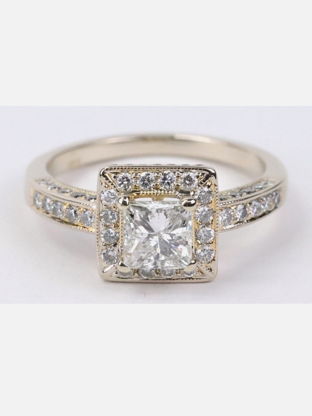 18K Two Tone Gold Diamond Engagement Ring